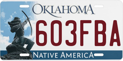 OK license plate 603FBA