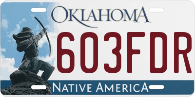 OK license plate 603FDR
