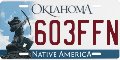 OK license plate 603FFN