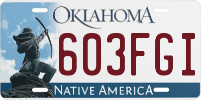 OK license plate 603FGI