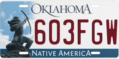 OK license plate 603FGW