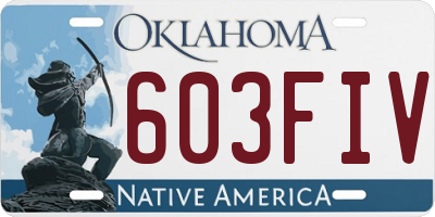 OK license plate 603FIV