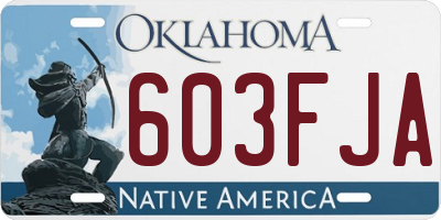 OK license plate 603FJA