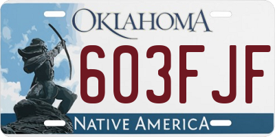 OK license plate 603FJF