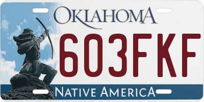OK license plate 603FKF