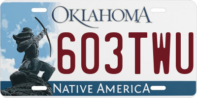 OK license plate 603TWU