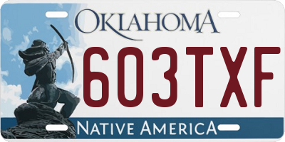OK license plate 603TXF