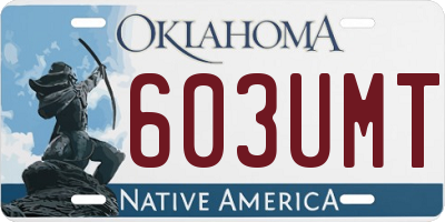 OK license plate 603UMT
