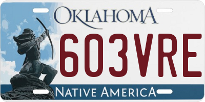 OK license plate 603VRE