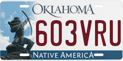 OK license plate 603VRU
