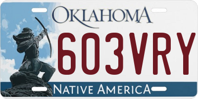 OK license plate 603VRY