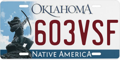 OK license plate 603VSF
