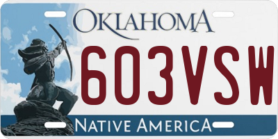 OK license plate 603VSW