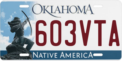 OK license plate 603VTA