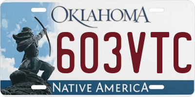 OK license plate 603VTC