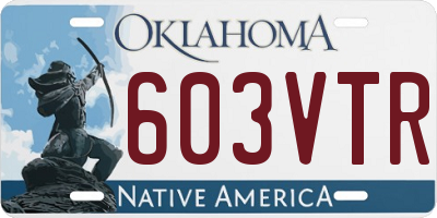 OK license plate 603VTR