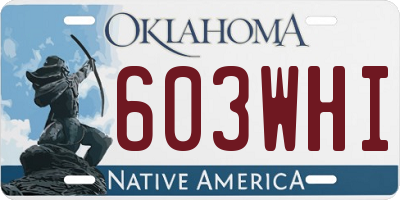 OK license plate 603WHI