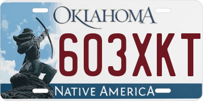 OK license plate 603XKT