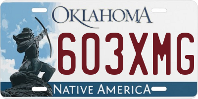 OK license plate 603XMG