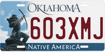 OK license plate 603XMJ