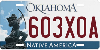 OK license plate 603XOA