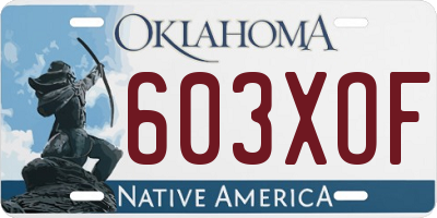 OK license plate 603XOF
