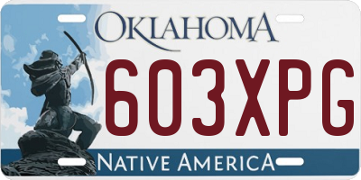 OK license plate 603XPG
