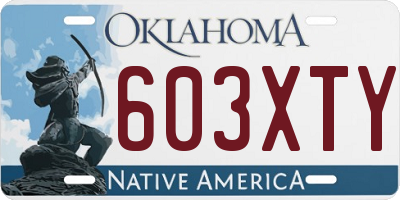OK license plate 603XTY