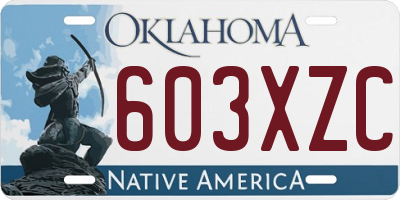 OK license plate 603XZC