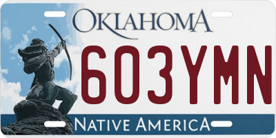 OK license plate 603YMN