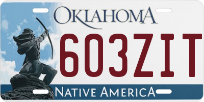 OK license plate 603ZIT