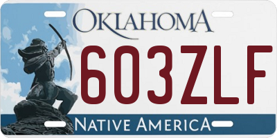 OK license plate 603ZLF