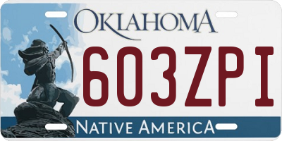 OK license plate 603ZPI