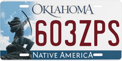 OK license plate 603ZPS