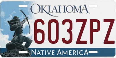 OK license plate 603ZPZ