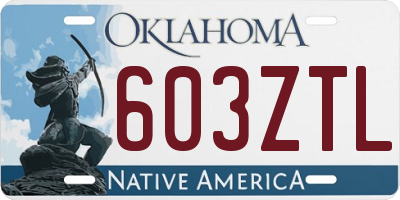 OK license plate 603ZTL