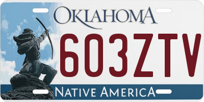 OK license plate 603ZTV