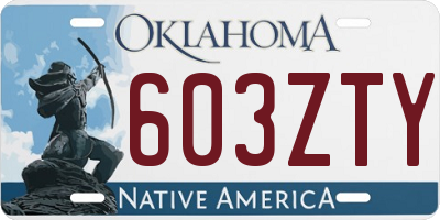 OK license plate 603ZTY