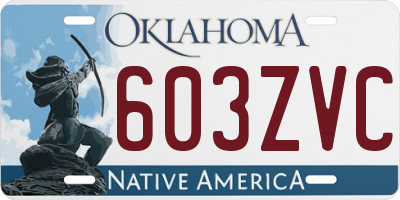 OK license plate 603ZVC