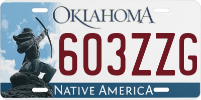 OK license plate 603ZZG