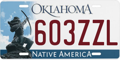 OK license plate 603ZZL