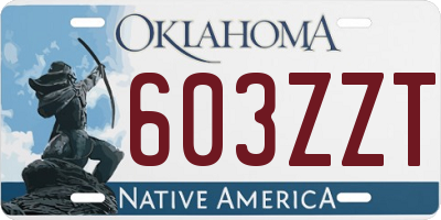 OK license plate 603ZZT