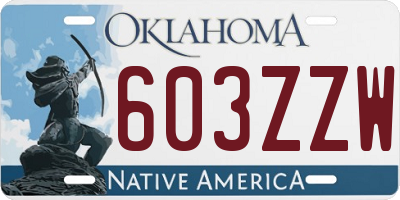 OK license plate 603ZZW