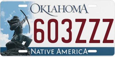 OK license plate 603ZZZ