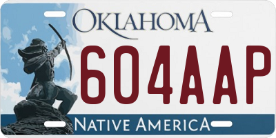 OK license plate 604AAP