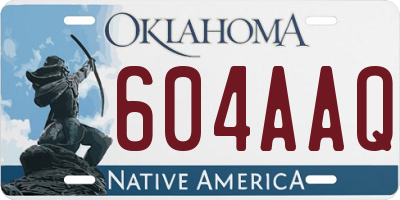 OK license plate 604AAQ