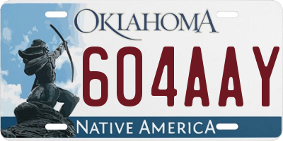 OK license plate 604AAY