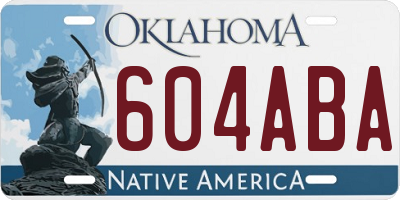 OK license plate 604ABA