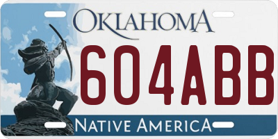 OK license plate 604ABB