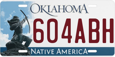 OK license plate 604ABH